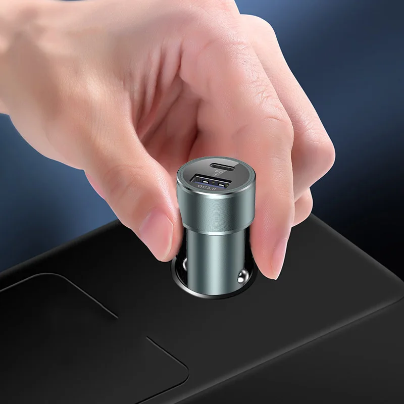 Двойной usb type-C Quick Charge 3,0 Переходник usb для зарядки в машине 6A автомобильное металлическое зарядное устройство для samsung iPhone Phone быстрое PD зарядное устройство
