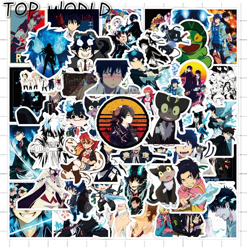 10/50Pcs/set Ao No Exorcist Cartoon Anime Mix Graffiti PVC Waterproof Stickers For Luggage Diy Laptop Skateboard Decals Guitar