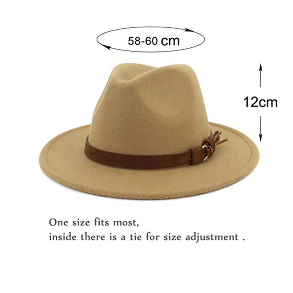 Винтаж сплошной цвет фетровый котелок с широкими полями Fedora Hat Зима флоппи Женская кепка Джаз горра Европейский Американский Круглый Кепка s котелок шапки
