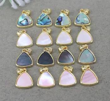 

10pcs Small Size Natural Abalone Shell Triangle Pendant beads,Shell Triangle Charms For Making Jewelry