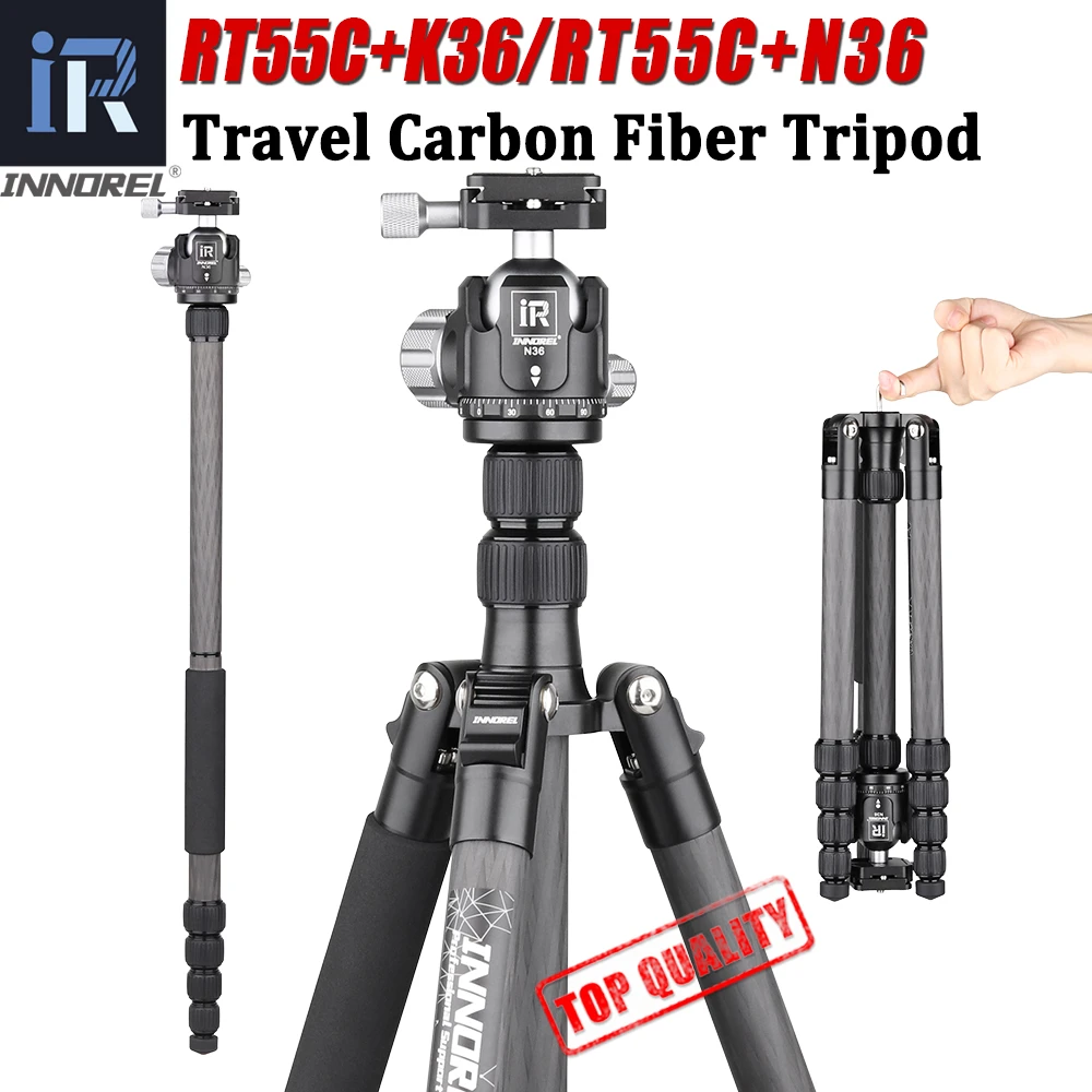INNOREL RT55C Professional Carbon Fiber Tripod Travel Compact Camera