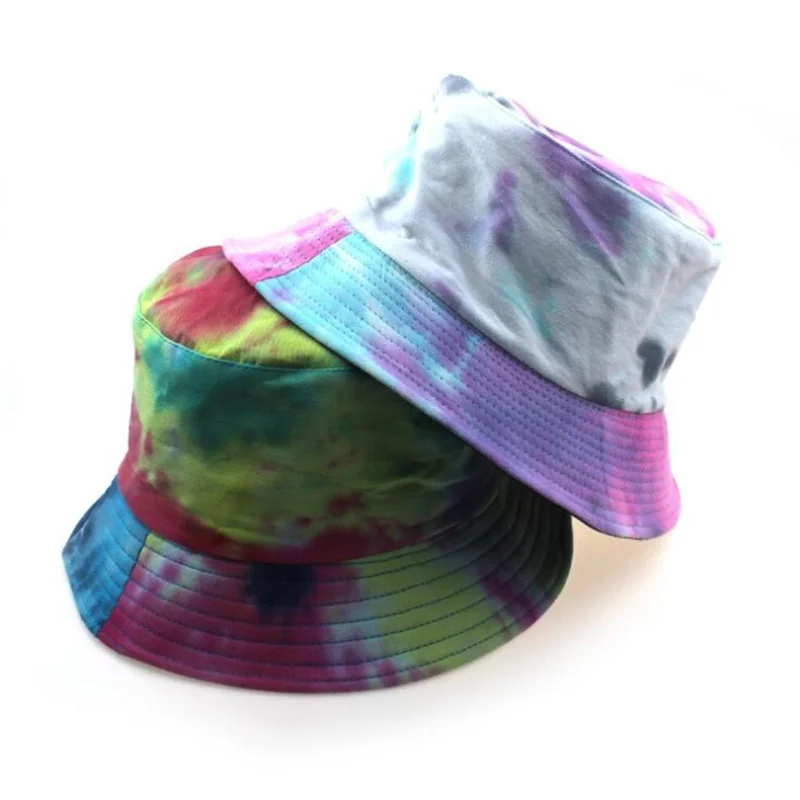 Tie Dye Двусторонняя модная Рыбацкая шляпа хлопок для пеших прогулок Рыбалка Кепка художника