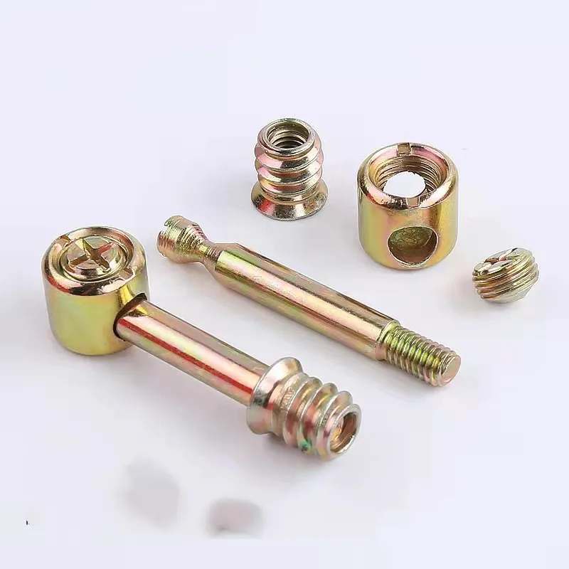 Furniture hardware M6,M8 Four-in-one bed / connector, hammer nut mount, screw, eccentric adjustment 10 Pieces