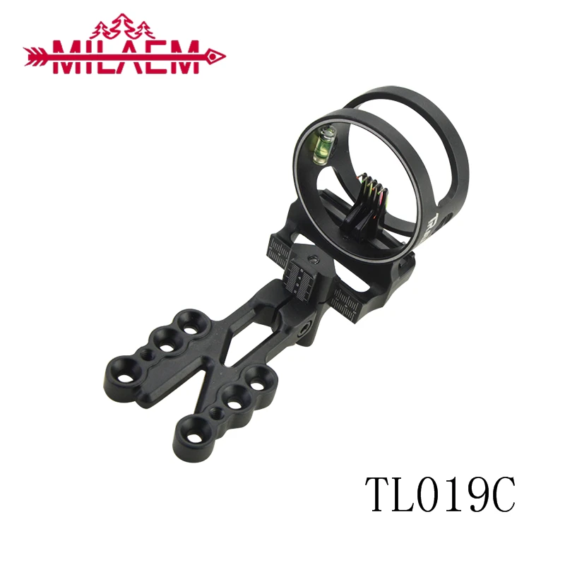 Black Archery Compound Bow Sight Micro Adjustable 5Pin.019" CNC Aluminum Hunting 