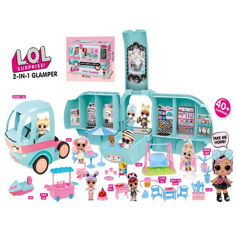 Оригинальные куклы LOL Surprise DIY 2-в-1 автобусная игрушка GLAMPER Lol кукла игровой домик