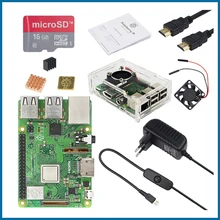 S ROBOT Raspberry Pi 3 Model B Plus kit WiFi&Bluetooth with 3A Power Adapter Acrylic Case Cooler For Raspberry pi 3B+ Plus RPI52