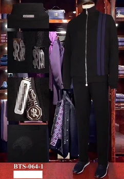 

BILLIONAIRE Sportswear set men 2019 new Fashion zipper cotton embroidery casual Hooded Comfortable big size M-4XL free shipping