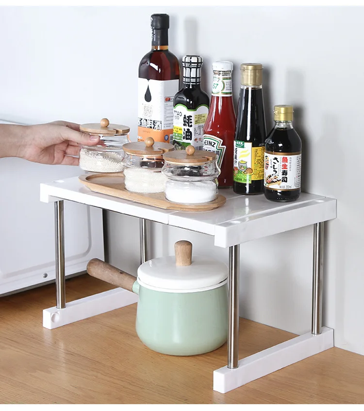 

Assembled Plastic Kitchen Shelf for Bottles Bathroom Makeup Holder Table Organizer Office Storage Rack Kitchen Cabinet Organizer