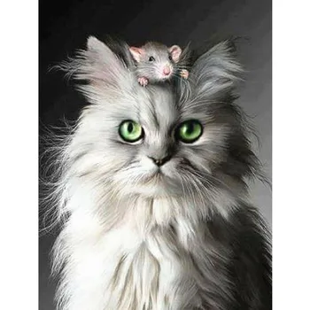 Skup Pełna Okrągły Diament Malarstwo Kot I Mysz Zwierząt 5d Diament Haft Sprzedaż Diament Obraz Z Kryształków Wystrój Domu Prezent