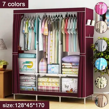 

170x105x45cm Multifunction Wardrobe Fabric Folding Cloth Closet Cabinet DIY Assembly Easy Install Reinforcement Cloth Wardrobe