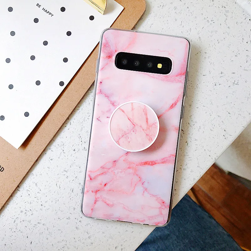 Чехол для samsung Galaxy Note 10 Pro Plus A9 A7 A6 Plus A70 A50 A20 A30 A10 M10 матовый мрамор с держателем чехол