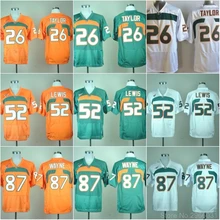 Мужская футболка из джерси в стиле колледж "рэгги уэйн", 26 Шон Тейлор, 52, Рэй Льюис, 87, оранжевый, белый, зеленый цвет, размер S-XXXL