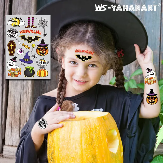 Children's Halloween bronzing tattoo put environmental protection waterproof cartoon whimsy tattoos can be customized pap 4