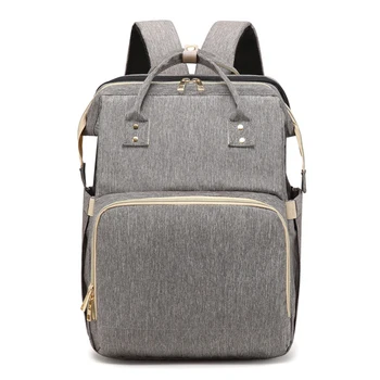 

2 In 1 Baby Care Travel Portable Diaper Bag Oxford Cloth Multifunctional Waterproof Outdoor Folding Crib Large Capacity Zipper