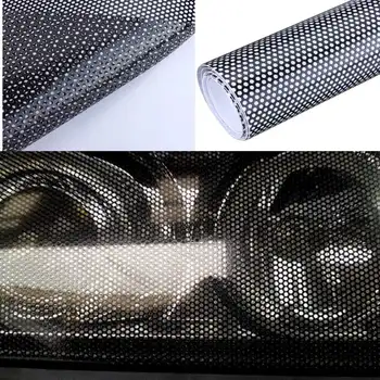 

Hot 60 x 106cm Tinting Perforated Mesh Film Fly-Eye MOT Legal Tint Headlight Rear Lamp Light