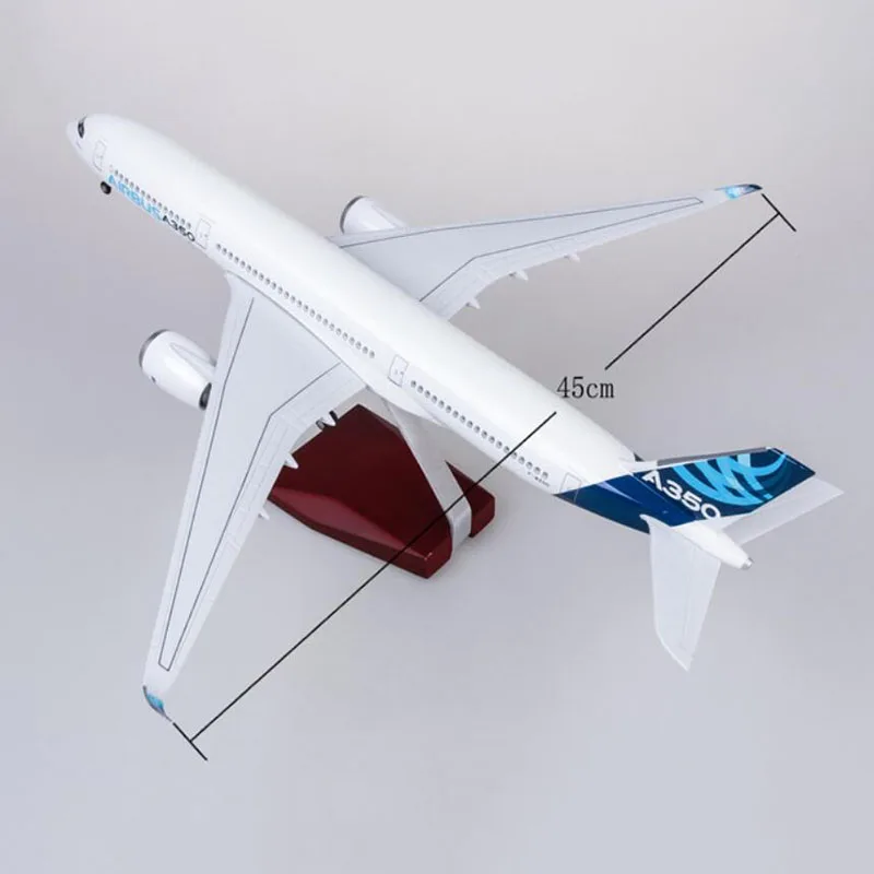 47 см 1/142 Airbus A350 прототип XWB Самолет Авиакомпания модель светодиодный светильник с базовым колесом литой пластик Смола самолет для сбора