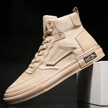 

2020 New Men's High Top Fashion Sneakers Trend Hot Sale Comfortable Man Casual Shoes Outdoor Non-slip Breathable Men Shoes