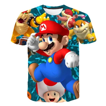 

Dabbing Super Mario Cartoon Design Funny Children's T-Shirts Kids Casual Clothes Toddler Tops Came Tees For Boys Girls