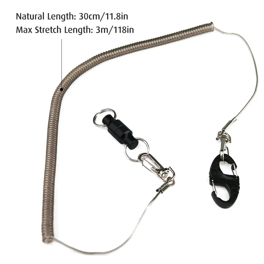 

Lixada Magnetic Net Release Holder with Coil Carabiner Clip Magnetic Net Release For Fishing Mountaineering Hiking Camping