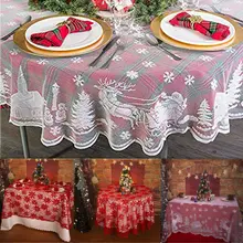 Атласная Ткань Скатерть свадебные туфли с круглым носком, для рождественской вечеринки Юбка для стола банкетные вечерние Винтаж кружево крышка Цветочный Скатерть для домашнего декора