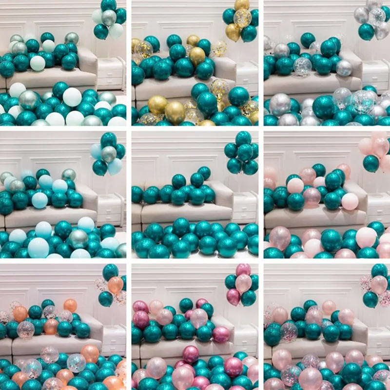 

30 Pcs 15 Sets 10inch Double Layer Pearl Teal Green Latex Balloon Turquoise Helium Premium Balloons Birthday Wedding Party Decor