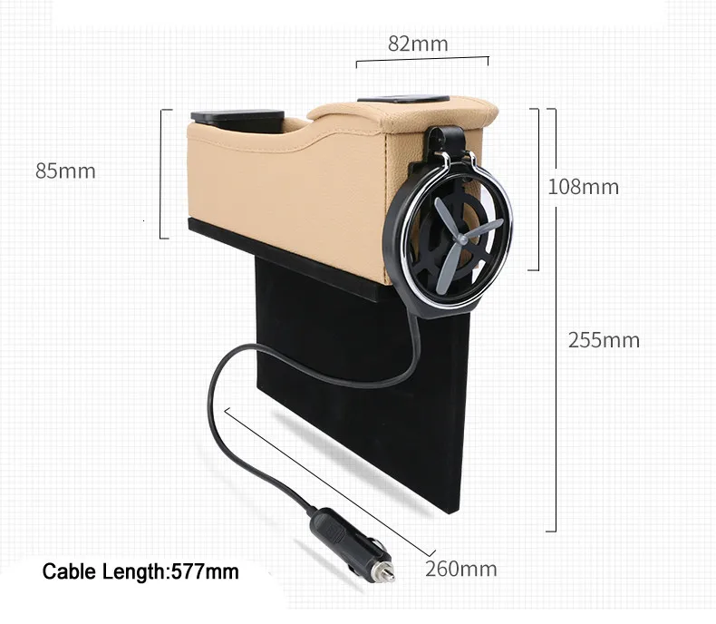 OHANEE универсальный органайзер для автомобильного сиденья с подстаканником щелевая коробка для хранения с прикуривателем USB зарядное устройство гнездовой разъем