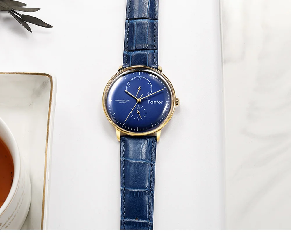 Мужские часы Fantor Роскошные повседневные кожаные Хронограф Кварцевые водонепроницаемые мужские s наручные часы лучший бренд Мужские часы для мужчин