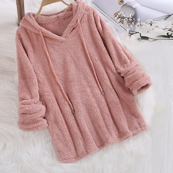 

2020 New Solid Color Women Pajamas Long Sleeve Tops and Long pants Hooded pijamas feminino Set Nightwear Casual Sleepwear