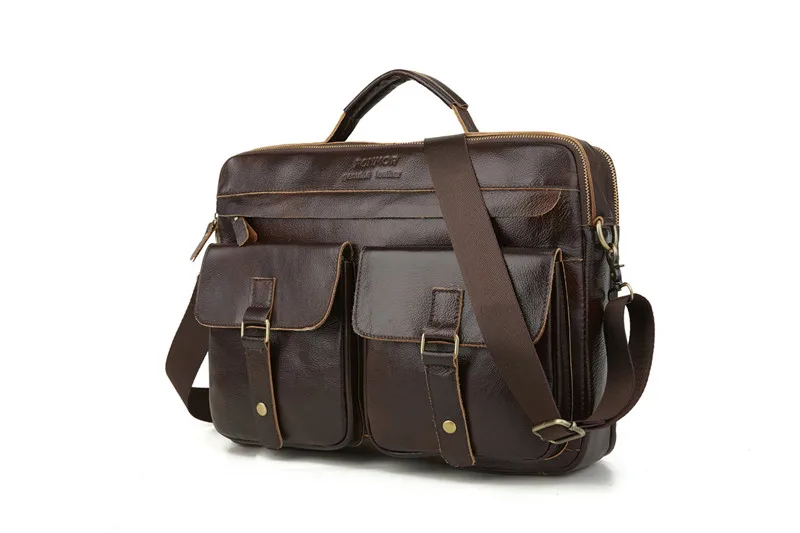Briefcase Men's Genuine Leather Handbags Crossbody Bags Men's High Quality Luxury Business Messenger Bags Laptop Shoulder bags