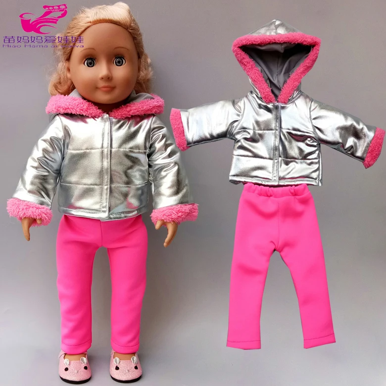 Baby doll зимнее пальто комплект одежды с капюшоном 18 дюймов американская кукла куртка цветной спортивный костюм - Цвет: A18