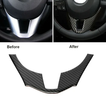

Carbon Fiber Interior Steering Wheel Trim Cover For Mazda 3 Axela 2014-2016 Steering Wheel Trim Cover