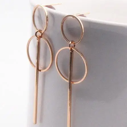 Korean Style Fashion Drop Earrings Simple Long Geometric Earrings Gift For Friend Tassel Ear Jewelry Wholesale Dropshipping - Окраска металла: s
