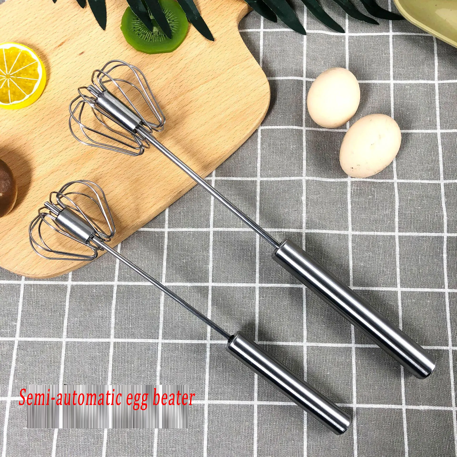 Semi automatic Mixer Egg Beater Manual Self Turning 304 Stainless Steel