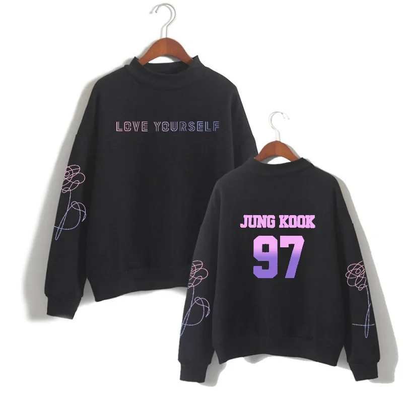 Что спереди была надпись fake love и сзади Jimin 95! Толстовка унисекс K pop Bangtan Fake для