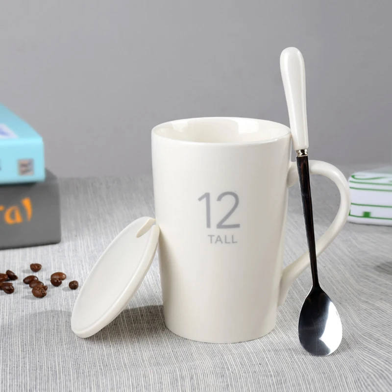 400 мл Tazas De Ceramica Creativas большая емкость чашки парные чашки Кружка с крышкой Ложка чайная чашка молочная чашка, кофейная чашка G018