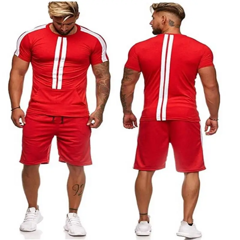 Great Value Tracksuit Men New Summer Cotton Short Set Men Brand Tshirt Men Breathable Casual Beach 2019 T-shirt Suit Fashion Suit Men