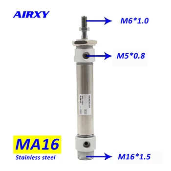 

air MA 16mm bore mini pneumatics stainless steel pneumatic cylinders double acting piston air pneumatic cylinder 300mm MA16-100S