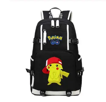 

Game Pokemon GO Pocket Monste pikachu Charizard Backpack Canvas print men women School Bag Travel bag rucksack