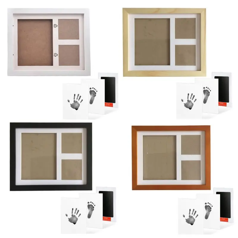 Baby Footprint Kit Newborn Keepsakes Handprint Picture Frame with Safe and Non-Toxic Ink Pad Perfect Girls Boys Baby Gift