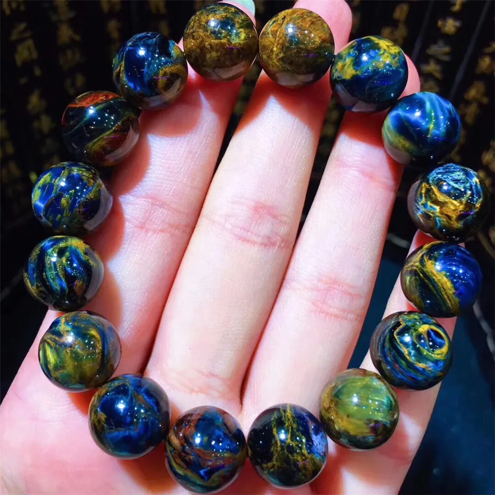 

12mm Natural Pietersite Blue Chatoyant Stone Gemstone Bracelet Namibia Round Beads Woman Man Love Gift Fashion Bracelet AAAAA