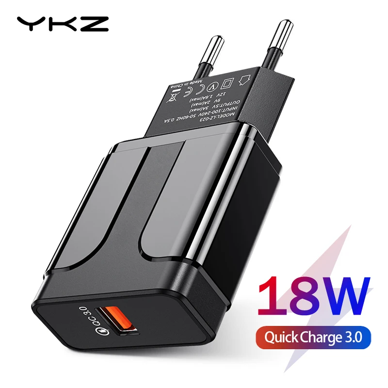 Зарядное устройство USB YKZ QC3.0 3 0 18 Вт с евровилкой|Зарядные устройства| |