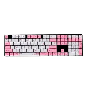 

113 Keys OEM Profile Keycaps Full Set Thermal Sublimation PBT Keycaps Cherry Blossom Keycap Set For Mechanical Keyboard