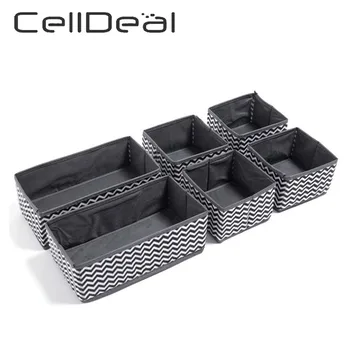 

6PCS SET Storage Box Wardrobe Organiser Drawer Socks Ties Organizer Drawer Organizer Drawer Divider Underwear Organizer Box
