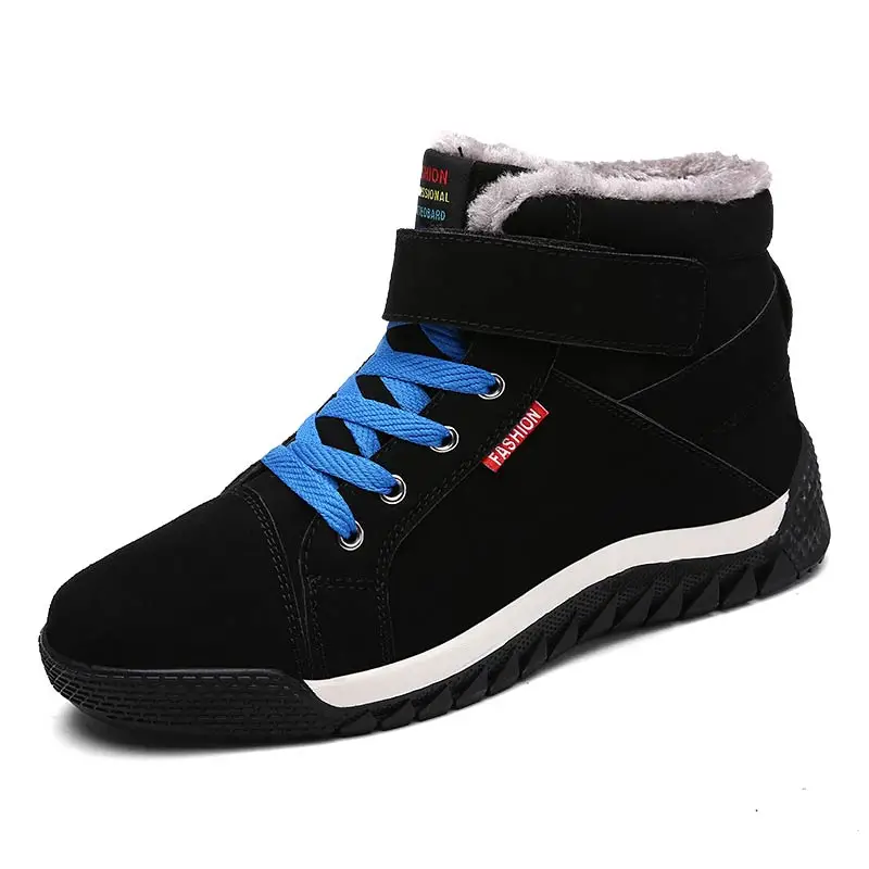 COOLVFATBO/ботильоны; Новинка года; мужские ботинки; плюшевая теплая зимняя обувь; мужские кроссовки; Мужская обувь; зимние ботинки для взрослых; Мужская обувь; размер 48 - Цвет: Black-888