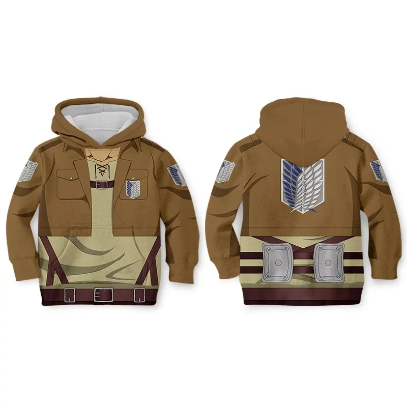 

Anime Attack On Titan Eren Jager Cosplay Costumes Sweatshirt Levi Ackerman Sportswear Pullover Kids Child Hooded Hoodies Jacket