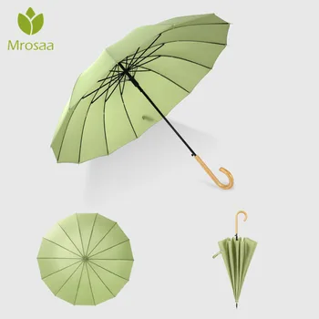 

Semi-Automatic Big Umbrella Wooden Windproof 16K Japanese Long-Handle Windproof Umbrella Rain Women Men Umbrella for 2-3 people