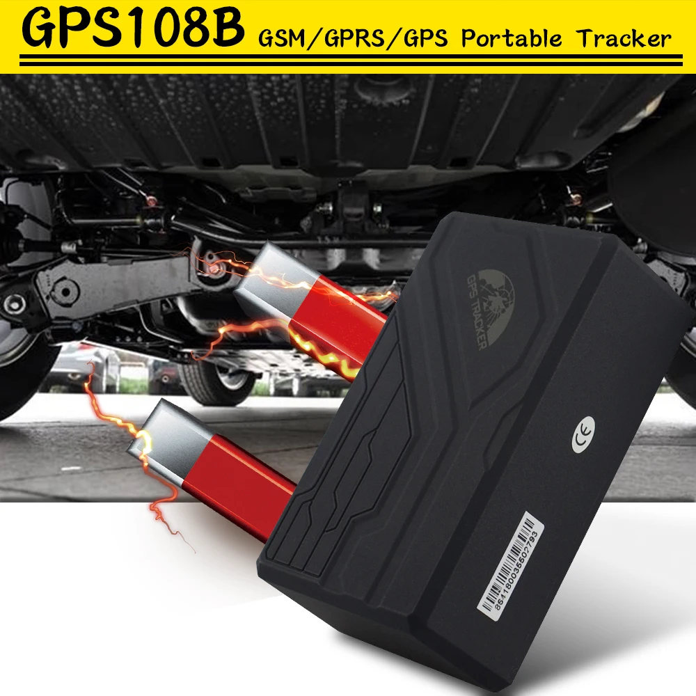 Gps позиционный трекер Сильный магнитный автомобильный gps 108B с SOS/Geographic Fence Alarm и внешней системой отключения питания