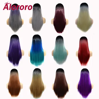 

Alororo Synthetic Wigs Long Straight Hairstyle for Fashion Women 24inch Party Daily Use and Cosplay 12 Color Available False Wig