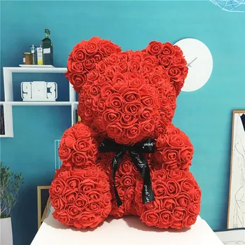

2020 Rose bear Multicolor Valentines Gift PE Rose Bear for Wedding Gift Girlfriend Gift Anniversary Gift