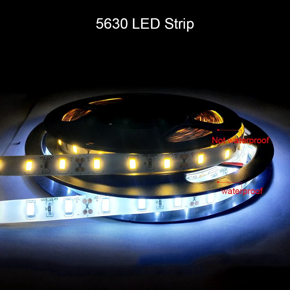 Светодиодные ленты 5630 DC12V гибкий светодиодный свет полосы ярче, чем 2835 Светодиодный лента Водонепроницаемый 60 Светодиодный/M 5 м/лот